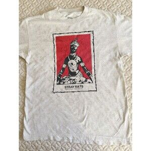 Stray Rats Streetwear Skate Graphic White Spirit of good luck T Shirt Medium USA